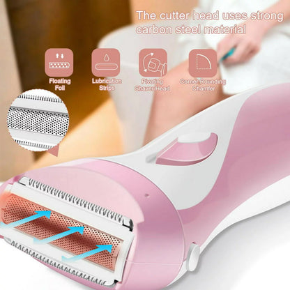 Women'S Electric Shaver, Painless Electric Razor for Legs, Face & Bikini Line, Cordless 3 Blade Razor Wet and Dry Use