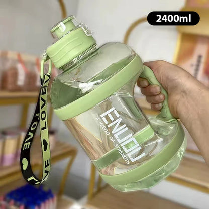 1.6L/2Lwater Bottle Large Capacity Sports Square Sports Water Cup Ton Ton Bucket Cup Portable Big Water Bottle Water Bottle Hot