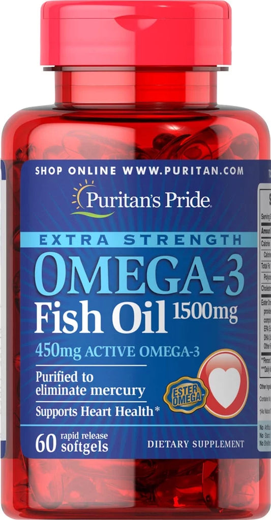 Extra Strength Omega-3 Fish Oil 1500 Mg (450 Mg Active Omega-3)