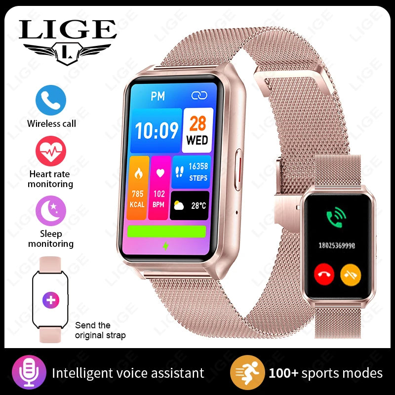 Luxury Smart Watch Women Bluetooth Connected Phone Music Fitness Sports Bracelet Sleep Monitor 1.57" Man Smartwatch Women