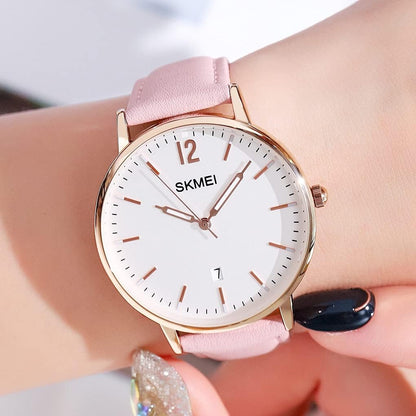 Women'S Watches, Leather Band Waterproof Ultra Thin Casual Simple Dress Quartz Analog with Date Calendar