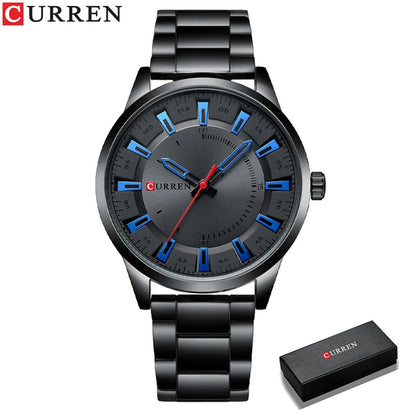 New Fashion Simple Style Men Watches Quartz Wristwatches Stainless Steel Band Clock Male