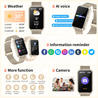 Luxury Smart Watch Women Bluetooth Connected Phone Music Fitness Sports Bracelet Sleep Monitor 1.57" Man Smartwatch Women