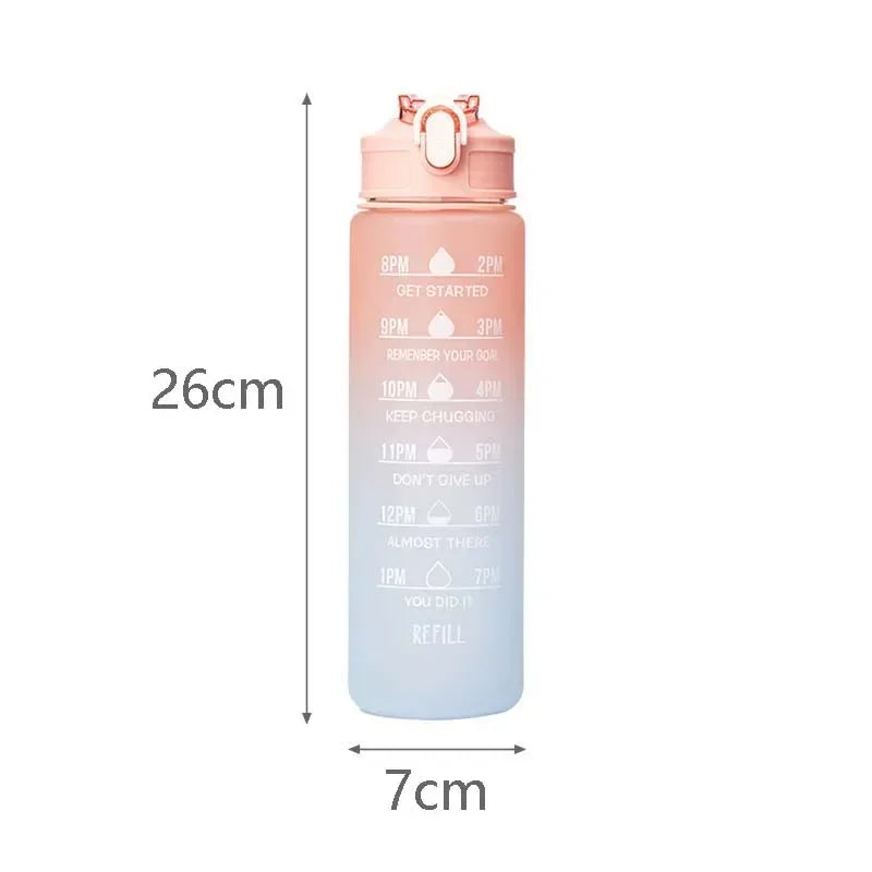 800ml Motivational Sports Water Bottle with Time Marker - Leak-Proof, BPA-Free, Portable Drinkware for Outdoor Fitness