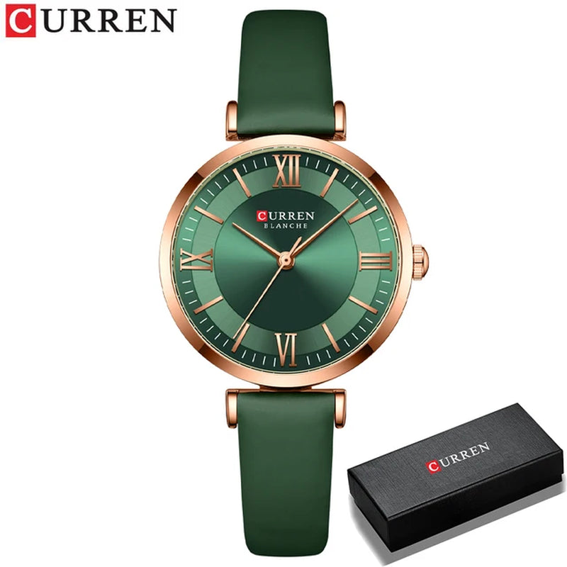 Curren women's leather classic Quartz watch.