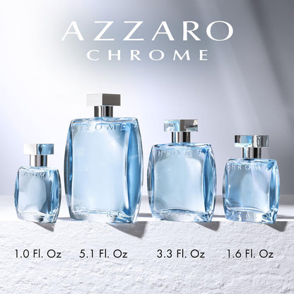 Chrome Eau De Toilette - Fresh Aquatic Mens Cologne - Citrus, Woody, Musky Fragrance -Fresh Notes of Bergamot - Everyday Wear - Classic Summer Beach Scent - Luxury Perfumes for Men