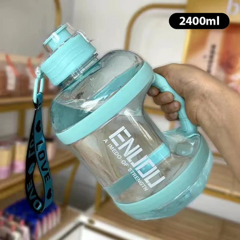 1.6L/2Lwater Bottle Large Capacity Sports Square Sports Water Cup Ton Ton Bucket Cup Portable Big Water Bottle Water Bottle Hot