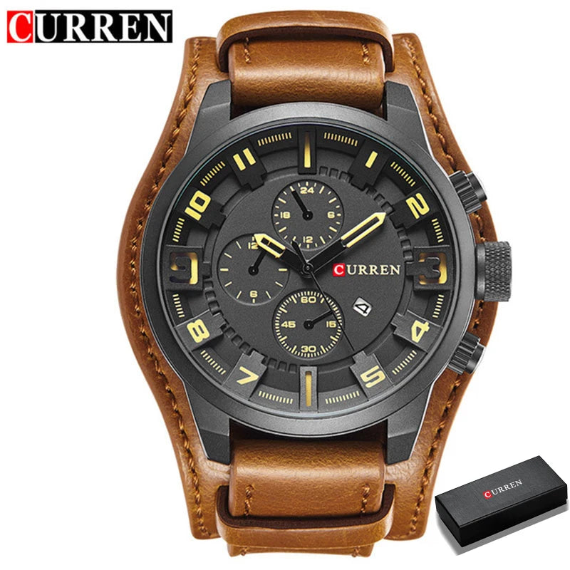 Curren Men's Quartz Watch with Date display, Relogio Masculino