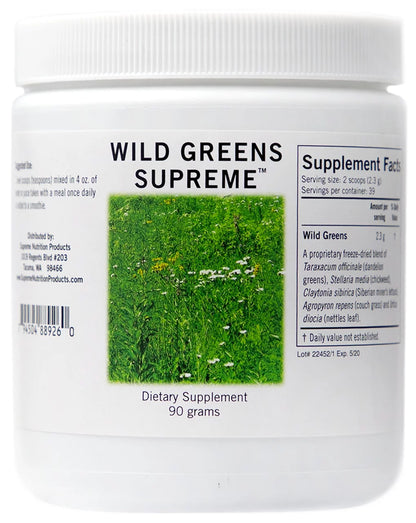 Wild Greens Supreme, Pure 90 Gram Powder | 2.3 Grams per Serving