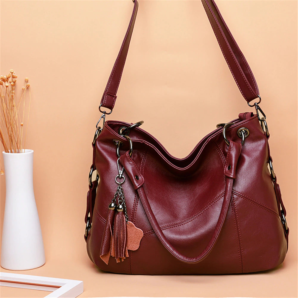 Soft Leather Tassel  Handbags High Quality Ladies Crossbody Hand Tote Bags for Women 2020