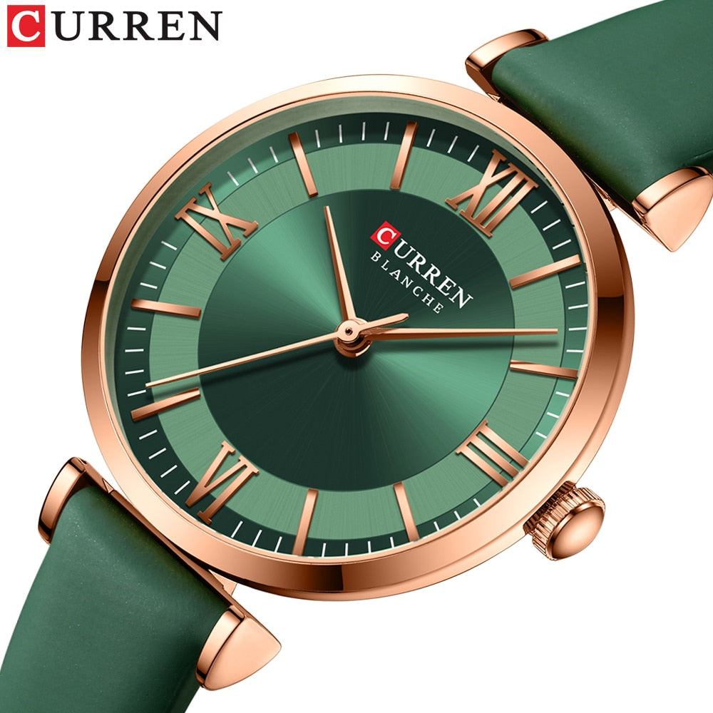 Curren women's leather classic Quartz watch.