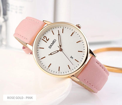 Women'S Watches, Leather Band Waterproof Ultra Thin Casual Simple Dress Quartz Analog with Date Calendar