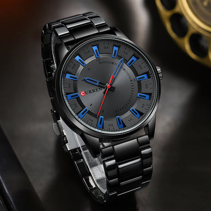 New Fashion Simple Style Men Watches Quartz Wristwatches Stainless Steel Band Clock Male