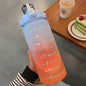 2L Water Bottle with Time Marker for Girl Fitness Jugs Large Capacity Portable Sports Gym Big Drink Bottle with Straw BPA Free