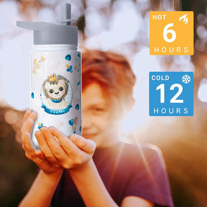 Lion Water Bottle for School Insulated Cups Birthday Gifts for Boys Stainless Steel Lion King Water Bottles with Straw Christmas Gifts for Son 15 Oz