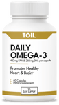 Daily Omega EPA & DHA - Super Omega-3 Dietary Supplement, Cardioprotective, Neuroprotective, from , a Veteran Owned Company