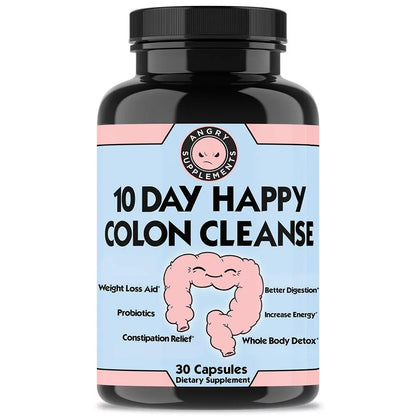 10 Day Happy Colon Cleanse, Weight Loss Aid W. Probiotics