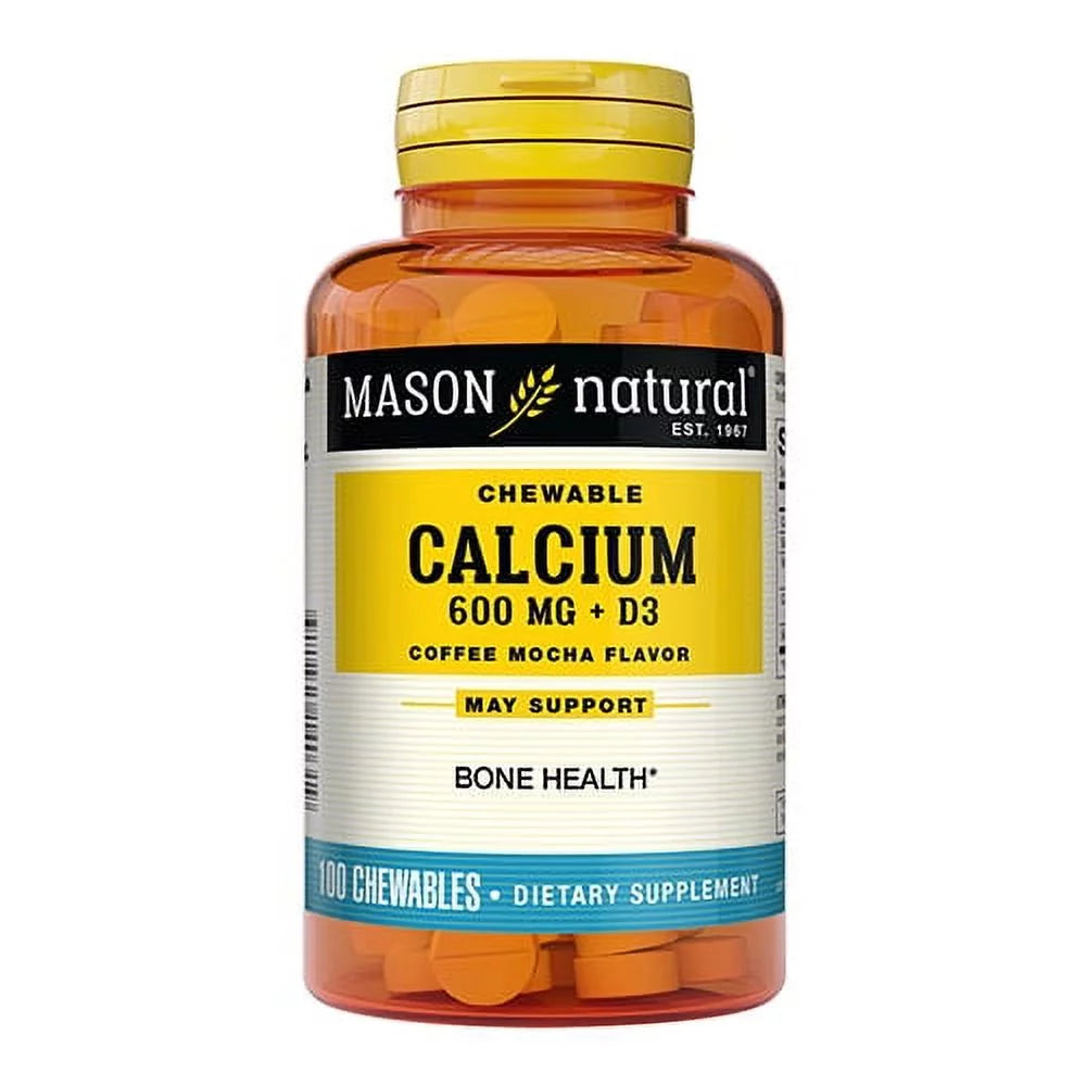 Mason Natural Super Calcium 600 plus D3 plus Chewable Tablets - 100 Ea, 2 Pack