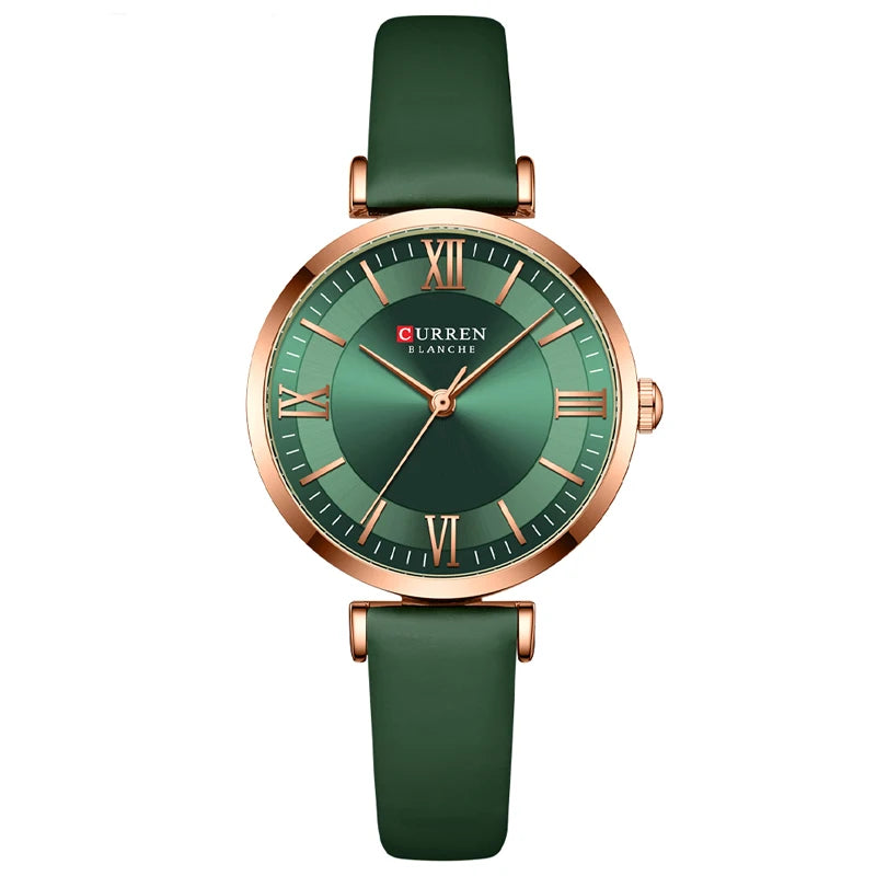 Curren women's leather classic Quartz watch.