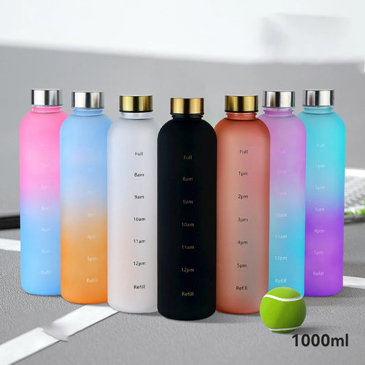 30Oz Water Bottle with Time Marker Sports Bottles Large Capacity Reusable for Outdoor 1Lcups Travel Portable Leakproof Drinkware