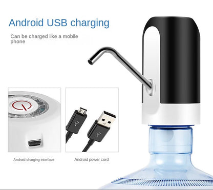 1Pc Electric Water Carboy Pump Household Use Portable Automatic USB Charging Mini Bottled Water Dispenser Drinkware Kitchen Bar