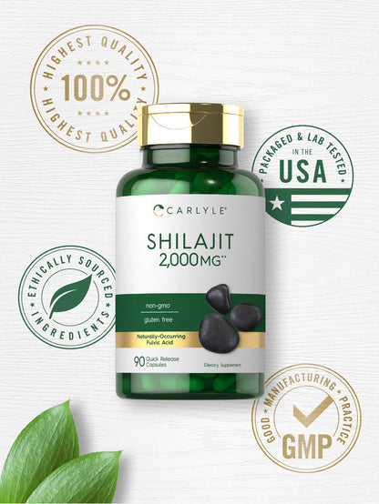 Shilajit Supplement | 2000Mg | 90 Capsules | Non-Gmo and Gluten Free | by