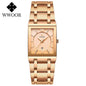 WWOOR Luxury Gold Black Watch for Women Fashion Square Quartz Watch Ladies Dress Wrist Watches Top Brand Sport Clock Reloj Mujer