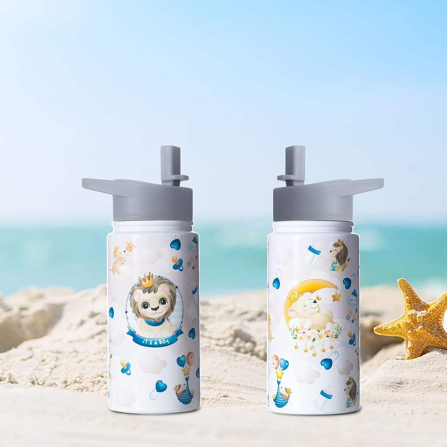 Lion Water Bottle for School Insulated Cups Birthday Gifts for Boys Stainless Steel Lion King Water Bottles with Straw Christmas Gifts for Son 15 Oz