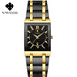 WWOOR Luxury Gold Black Watch for Women Fashion Square Quartz Watch Ladies Dress Wrist Watches Top Brand Sport Clock Reloj Mujer