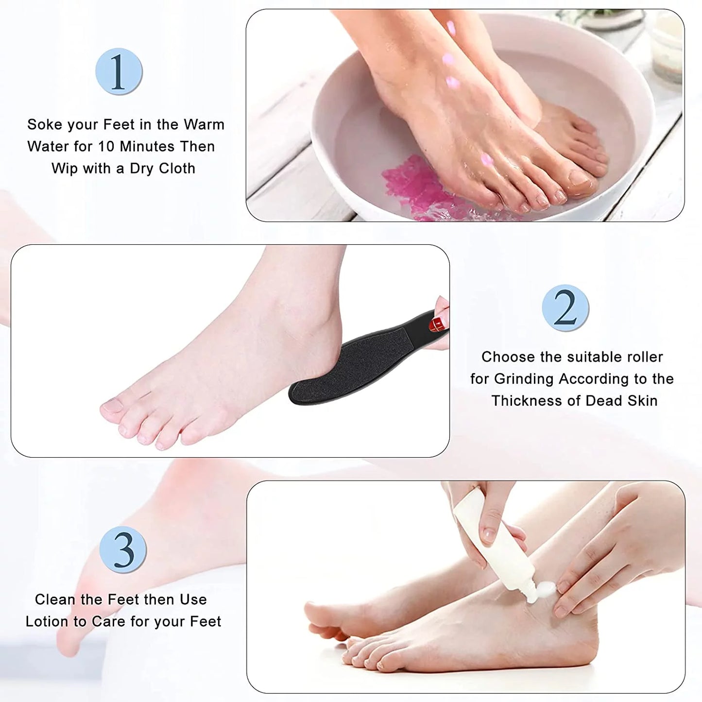 Electric Callus Remover for Feet, Rechargeable Pedicure Tools Foot Care Feet File, 18 in 1 Callous Remover Kit for Remove Cracked Heels and Dead Skin, with 3 Roller Heads 2 Speed, Battery Display