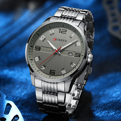 Business Men Luxury Watches Stainless Steel Quartz Wrsitwatches Male Auto Date Clock with Luminous Hands