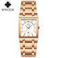 WWOOR Luxury Gold Black Watch for Women Fashion Square Quartz Watch Ladies Dress Wrist Watches Top Brand Sport Clock Reloj Mujer