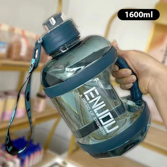 1.6L/2Lwater Bottle Large Capacity Sports Square Sports Water Cup Ton Ton Bucket Cup Portable Big Water Bottle Water Bottle Hot