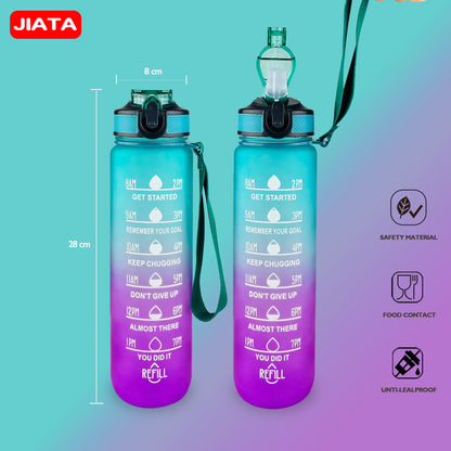 1000Ml Water Bottles Smart Sport Bottle 1L for Travel Fittness Plastic Drink Bottle for Water Cups Kettle with Straw Drinkwarer