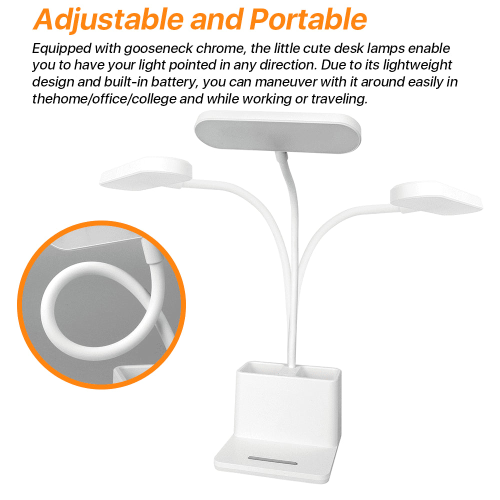 Led Desk Lamp with Pen and Phone Hold for an Office in Home - 3 Modes Dimable LED Table Lamp with USB Port