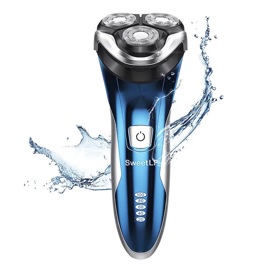 Electric Razor for Men, IPX7 Waterproof Wet and Dry Electric Shaver with Pop-Up Beard Trimmer for Men, Gift for Father'S Day, Blue