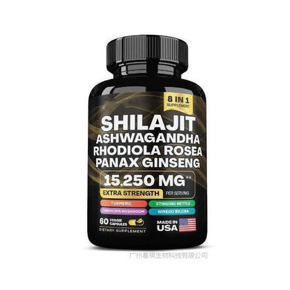 Sea Moss 7000Mg, Black Seed Oil 4000Mg, Ashwagandha 2000Mg, Ginger & Shilajit 9000Mg, Rhodiola Rosea 1000Mg, Panax Ginseng 1500Mg, All in 1 Supplements (1 Pack)